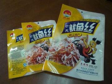 500g Disesuaikan Makanan Pouch Kemasan Bag untuk Squid Silk BHT Approve