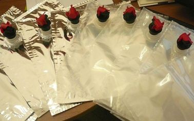 Tas Kemasan Plastik Fleksibel Dapat Digunakan Kembali Dalam Kotak Dengan Cerat, Tas BIB Perak Untuk Jus Anggur