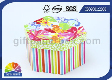 Dipesan lebih dahulu Percetakan Keras Kertas Gift Box dengan Lid, Luxury Hexagon Custom Kemasan box