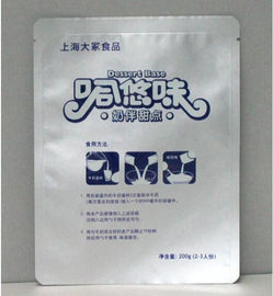 Food Grade Aluminium Foil Tas Dengan Bawah datar, Customised Snack Food Pouch