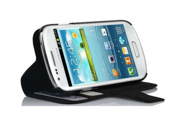 Berdiri Sampul PU Leather Case Pouch Telepon dengan Tombol Untuk Samsung Galaxy S3 Mini i8190