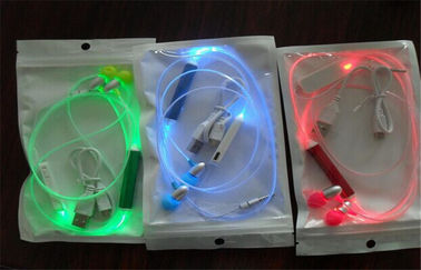 Plastik Blinking LED Kawat Earphone electroluminescent Produk Dikemas Dengan OPP Bag