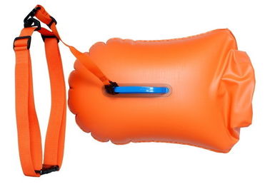Cerah Jeruk kering Bag Inflatable Aman Perenang Buoy Untuk Open Water Kolam