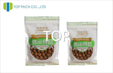 Putih / Hitam BOPA Printed Laminated Kantong Dengan Jendela Untuk Kacang
