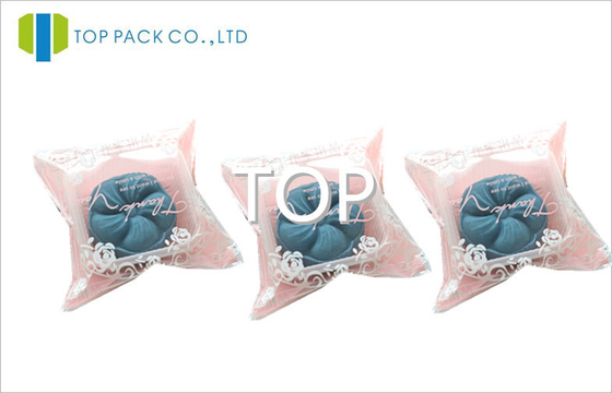 Merah muda Kecil Resealable Tas Plastik Dengan Batal Window, Snack Kemasan Tanpa Zipper