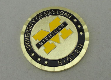 University of Michigan 2.0 Inch Koin Personalized Dengan Kuningan Bahan Dan PVC Pouch Bag