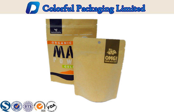 Kustom dicetak Kraft Paper Matte Black Berdiri Pouch Untuk Kopi Packing