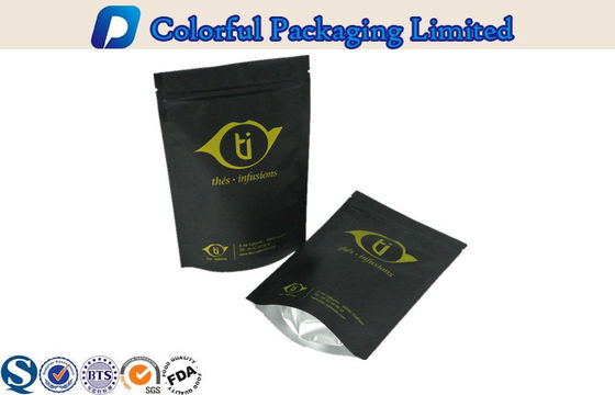 cuci bubuk, bubuk renang Resealable Matte Black Berdiri Pouch dengan kedudukan air mata