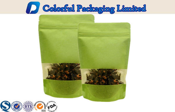 Zipper Sealed CMYK / Pantone Matte Black Berdiri Pouch Untuk Teh Packing