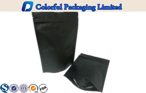 500g Kopi Packing Resealable Matte Black Berdiri Pouch Dengan Jendela