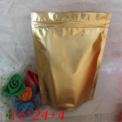 Kelembaban Emas bukti Stand Up Foil kantong Reclosable zipper doypack
