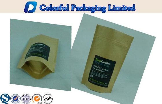 Kemasan Tas Kertas Kraft Coffee Bag / kopi / Resealable Stand Up Pouch