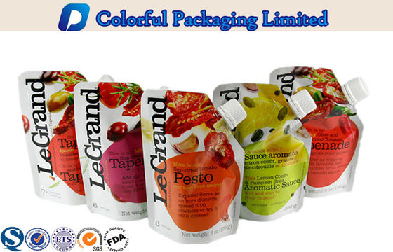 Ditutup kembali Stand Up Pouch dengan Spout, saus Packing kantong Spout