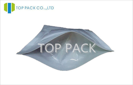 White Aluminium Foil Stand Up Pouch Ditutup Kembali Untuk Teh Dengan Ritsleting