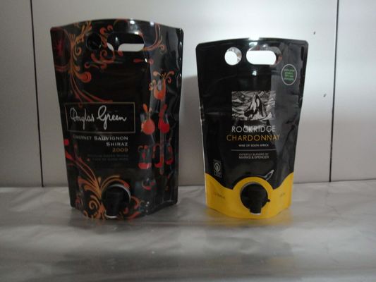 Tas Aluminium Foil Reusable Berdiri Kantong Dengan Cerat Untuk Anggur Berdiri Tas BIB Dengan Keran