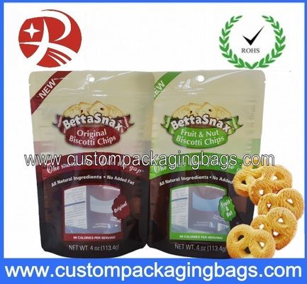 Putaran Bawah Gusset Snack Plastik Stand Up kantong Ziplock Bags