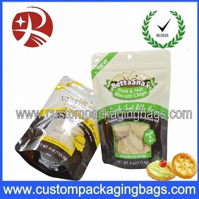 Putaran Bawah Gusset Snack Plastik Stand Up kantong Ziplock Bags