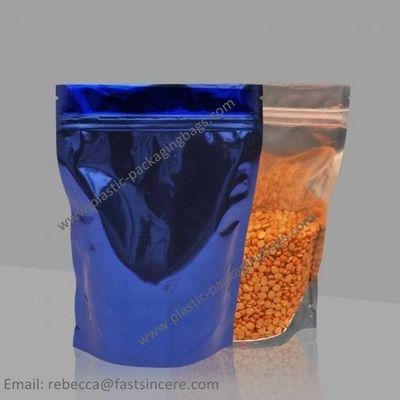 Makanan Ziplock Stand Up Pouches Jendela Jendela Transparan Bisa Digunakan Kembali