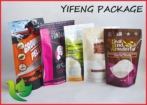 Buah Powder Printed Stand Up Ziplock kantong 1000g Putih Mengkilap Aluminium Foil