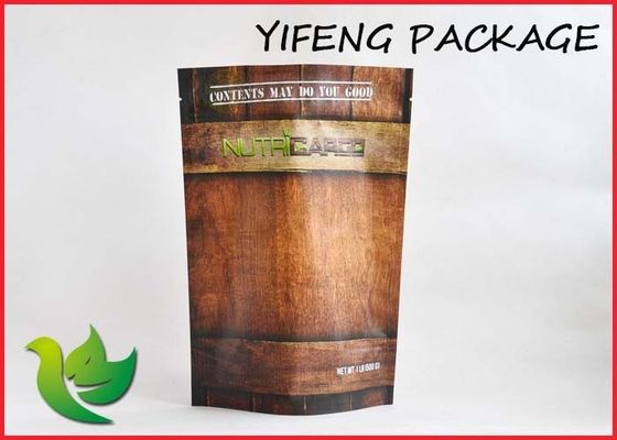 Kustom Dicetak Plastik Stand Up Pouch Dengan kedudukan Air Mata dan Zip Top