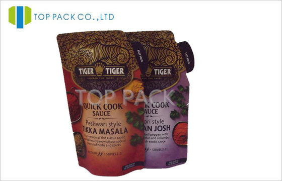 12C PET / PE Plastik Kemasan Pouch Disesuaikan Percetakan Untuk Rogan Josh Sauce