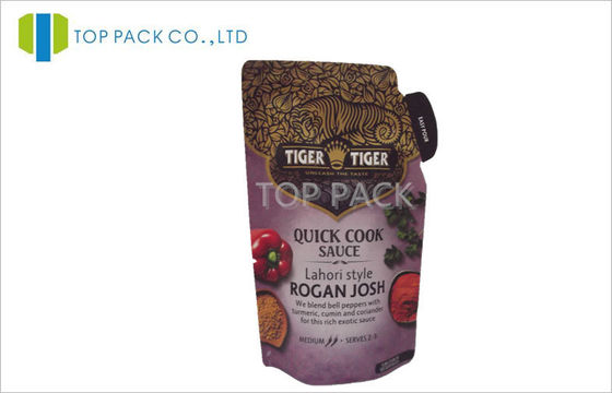 Rogan Josh Sauce Plastik Kemasan Pouch 8oz Customized Printing 12c