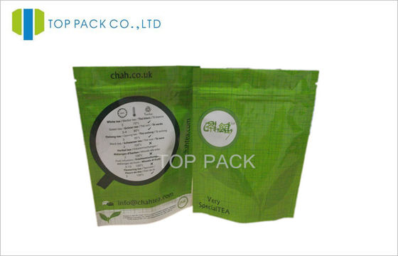 Hijau Plastik Tea Stand Up kantong 500 Gram dengan Bawah Gusset