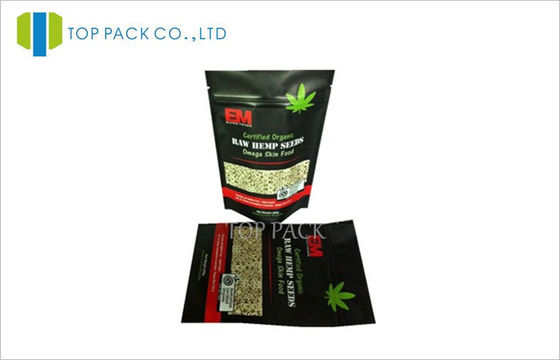 Chia Seeds Plastik Stand Up Makanan Kemasan Matte Black Selesai Zipper