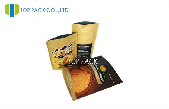 Gula / kopi Stand Up Makanan Kantong Full Color Printing panas penyegelan