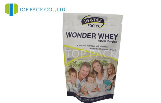 8oz Foil plastik Stand Up Pouch Makanan, Protein Powder Stand Up Kemasan Bags