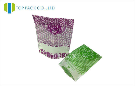 Gravure Printing Laminated Stand Up Pouch Makanan kemasan Tunggal Zipper