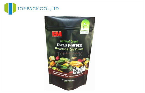 Makanan Kesehatan Powder Zipper Stand Up Makanan Kantong Kustom Matte Finish