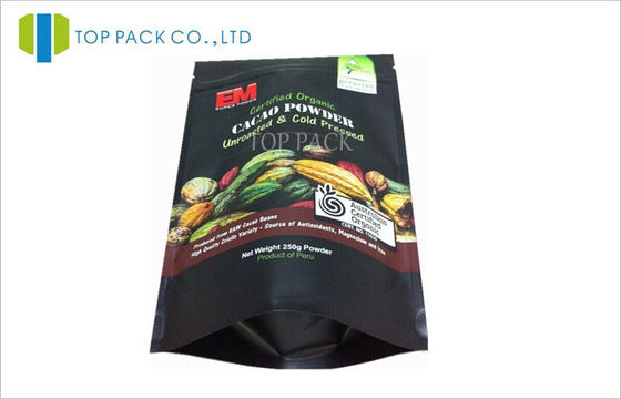Makanan Kesehatan Powder Zipper Stand Up Makanan Kantong Kustom Matte Finish