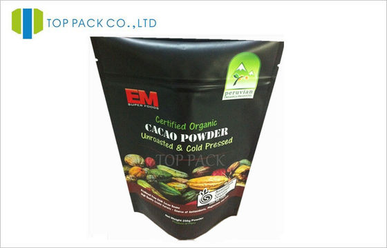 Makanan Kesehatan Powder Zipper Stand Up Makanan Kantong Kustom Matte Finish