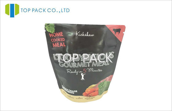 Kantong Hitam AL / PE Dicetak Berdiri Tanpa Ritsleting Untuk Cookie / Kacang Panas Yang Disegel
