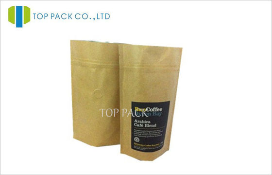 Plastik Fleksibel Dicetak Stand Up Pouch Kraft Paper Laminated 3 Layers