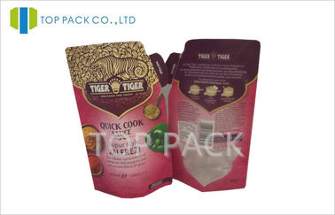 Zipper Makanan Printed Stand Up kantong ditutup kembali Untuk Sauce, didaur ulang