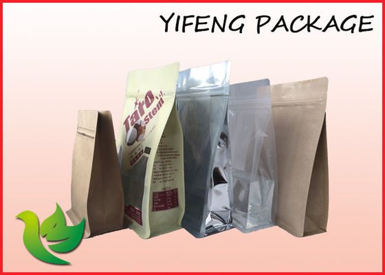 Datar Bawah makanan dapat digunakan kembali Pouch Side gusset disegel dengan zip atas