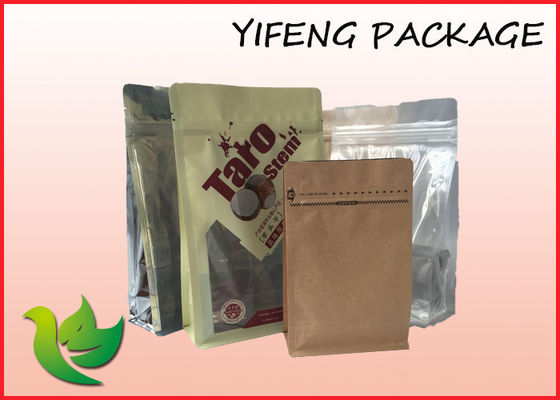Datar Bawah makanan dapat digunakan kembali Pouch Side gusset disegel dengan zip atas