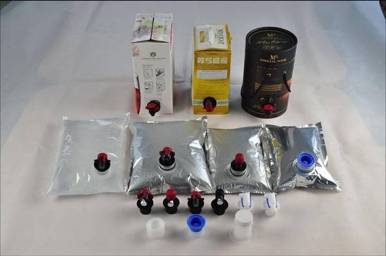 Penghalang tinggi Plastik anggur BIB Bag In Box, Makanan jus Packaging Spout Pouch