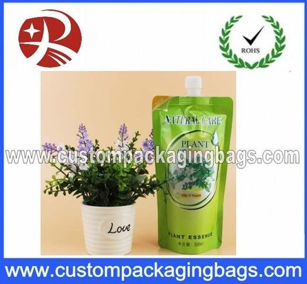 Disesuaikan Printed Stand Up Spout Juice Packing Kantong, plastik anti bocor Stand Up Spout kantong