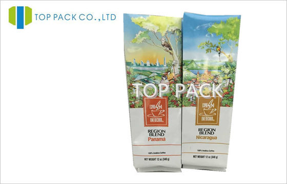 Kemasan Tas 340g Side Gusset Kopi Aluminium Foil Colourful Desain