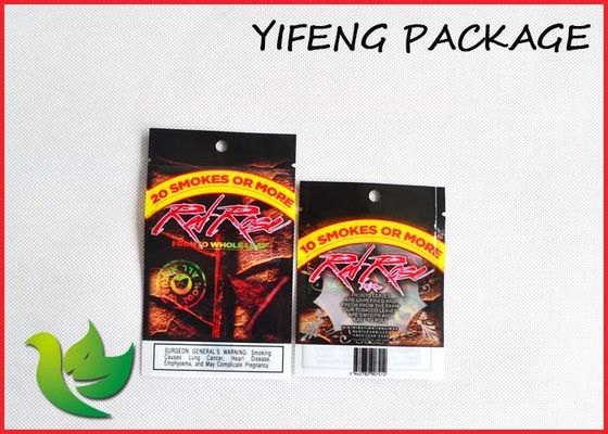 Tembakau Zip Lock Resealable Tas Plastik Kustom Percetakan bawah datar