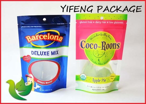 Depan Batal Jendela Zip Lock Tas Plastik Dengan Custom Percetakan Untuk Snack