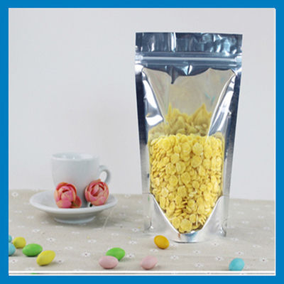 Satu Side Batal Resealable Tas Plastik, Reclosable Stand Up Foil kantong