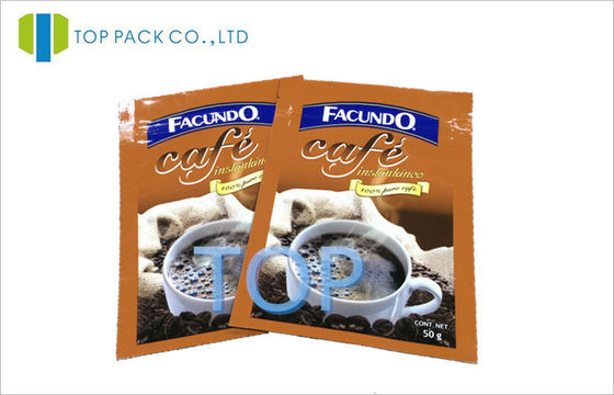 Brown Stand Up Pouch Kemasan Aluminium Foil Zipper Pouch Untuk Kopi