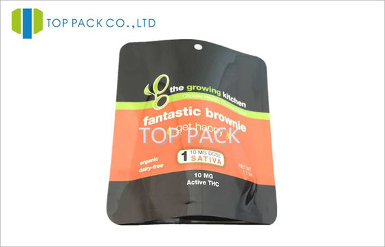 1.7oz Kantong Hitam Berdiri Resealable, 100 Micron Pillow Pouch Kemasan Dengan Lubang