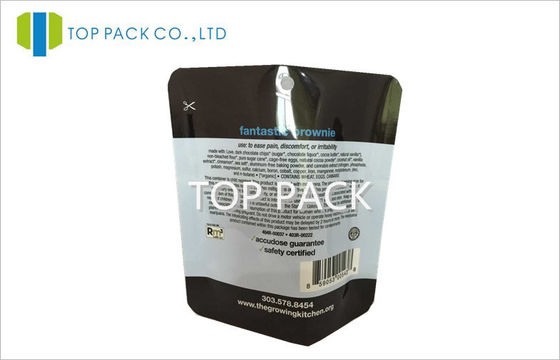 1.7oz Kantong Hitam Berdiri Resealable, 100 Micron Pillow Pouch Kemasan Dengan Lubang