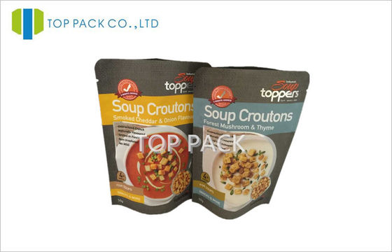 Black MOPP / VMPET Printing Stand Up Pouch Packaging Untuk Sandwich