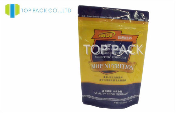 Percetakan disesuaikan Stand Up Pouch Kemasan Dengan Zipper Untuk Pet Albumen Powder
